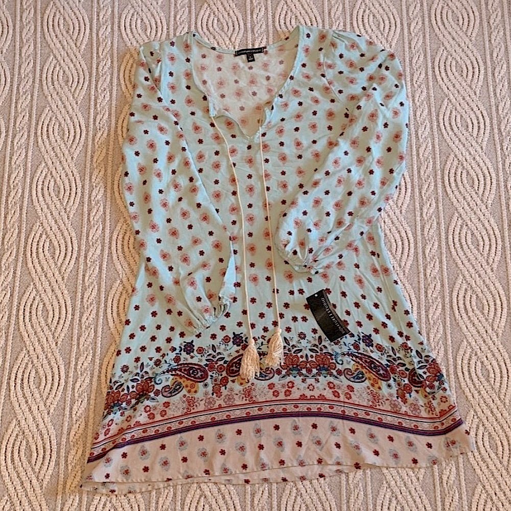 Paisley Floral Long Sleeve Sundress Size Small NWT